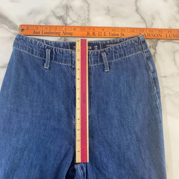 Hollister Ultra High-Rise Culotte Jeans Women Size 3 26 x 22 Blue Denim Wide Leg - Picture 7 of 11